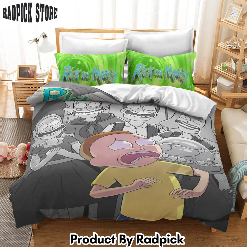 Rick and morty3 piece bedding set quilt duvet cover bed sheets sets  rp0422812